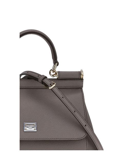 Dolce & Gabbana Gray Leather Shoulder Bag