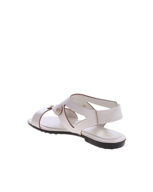 Tod's White Tods Leather Sandals
