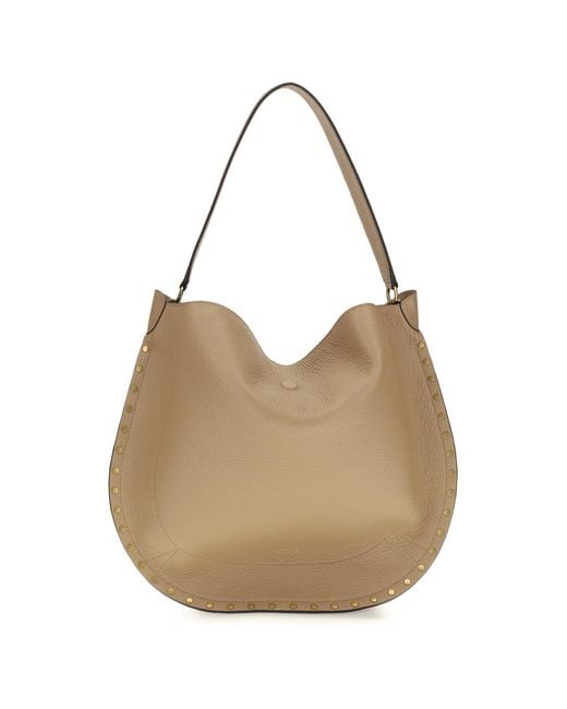 Isabel Marant Natural Oskan Hobo Shoulder Bag Calf Leather Bos Taurus