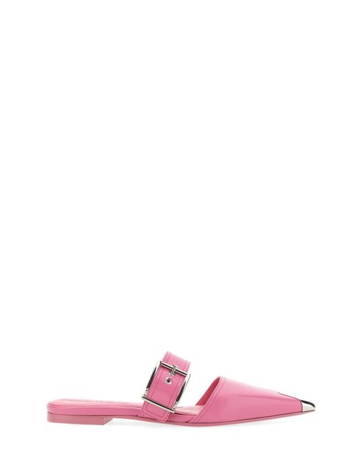 McQueen Pink Mule Punk Leather