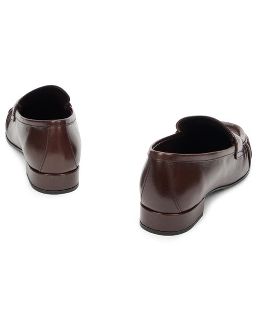 Prada Brown Leather Loafers Calfskin