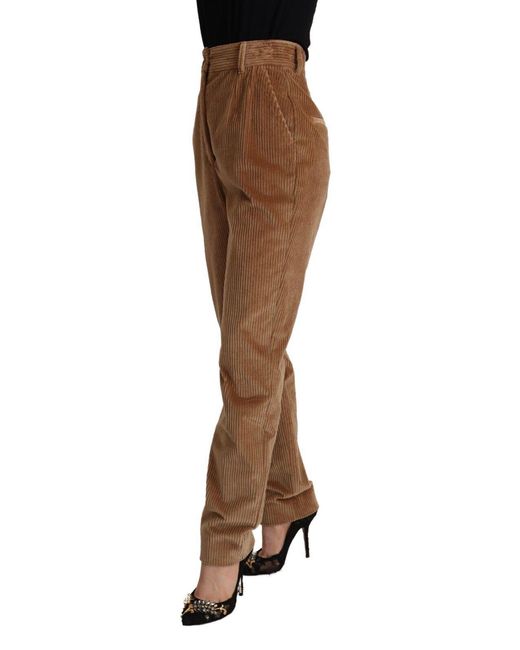 Dolce & Gabbana Multicolor Chic High-Waisted Corduroy Skinny Pant