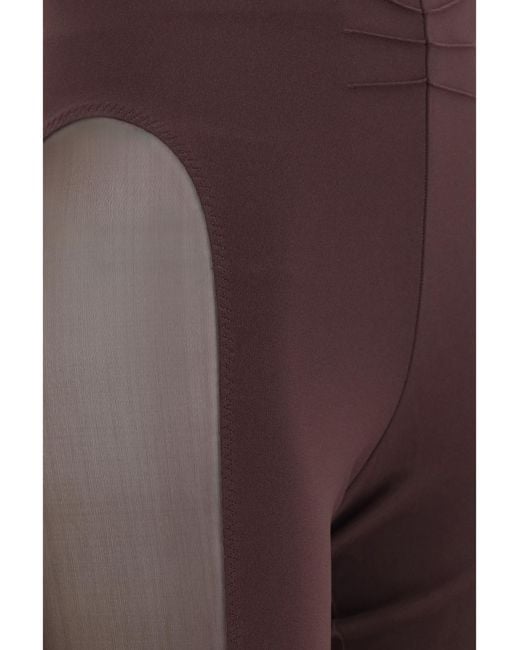 The Attico Purple Sheer Detail Leggings Viscose; Polyamide; Elastane