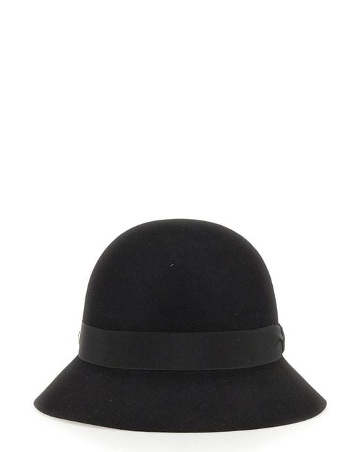 Helen Kaminski Black Cloche Etta Hat Main: Merino Wool