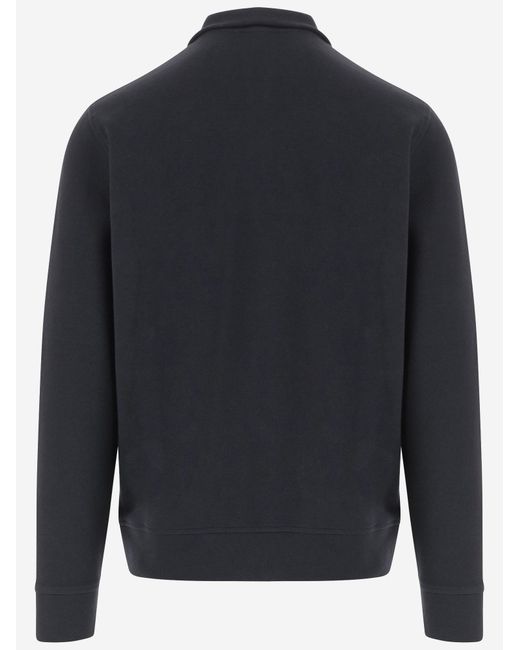 Vince Black Cotton Blend Zip-Up Sweater for men