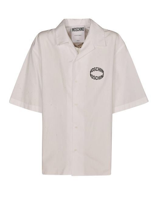 Moschino White Logo Oversized Shirt for men