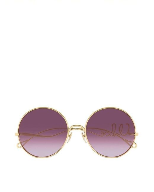 Chloé Pink Chloe Sunglasses Metal Eyewear