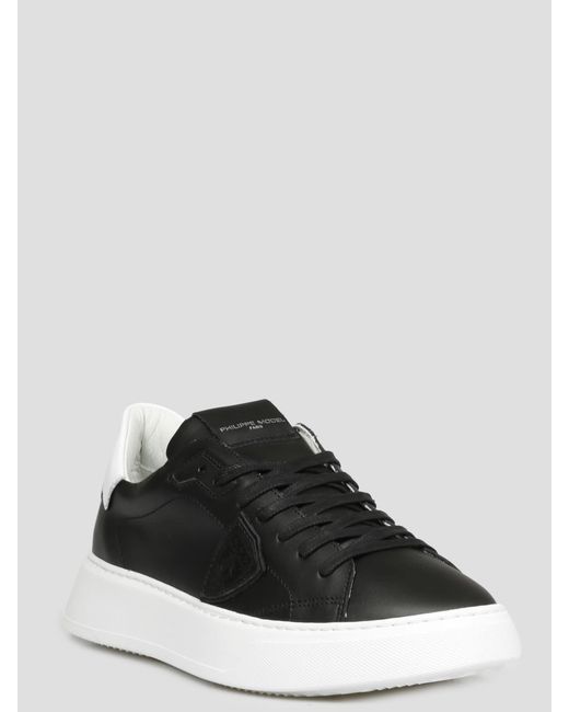 Philippe Model Black Temple Low Sneakers for men