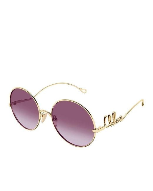 Chloé Pink Chloe Sunglasses Metal Eyewear