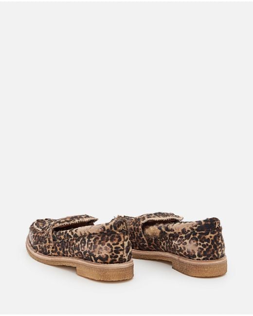 Golden Goose Deluxe Brand Brown Jerry Leopard Print Horsy Leather Loafers