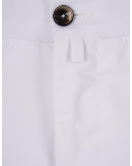 PT Torino White Stretch Cotton Shorts for men