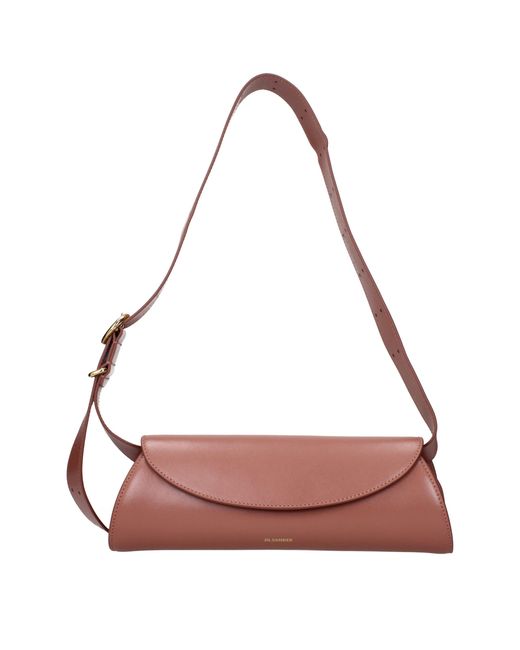Jil Sander Pink Leather Crossbody Bag