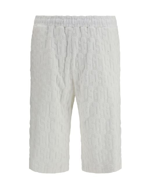 Gcds Gray Shorts With All-Over Monogram for men