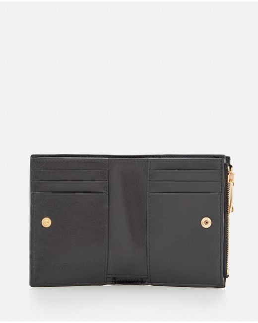 Bottega Veneta Gray Small Bi-Fold Leather Zip Wallet