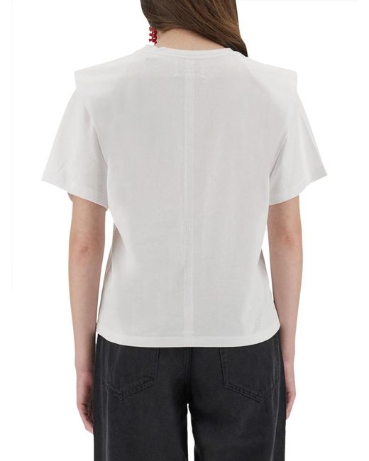 Isabel Marant White Cotton T-Shirt With Straight Rim T-Shirts