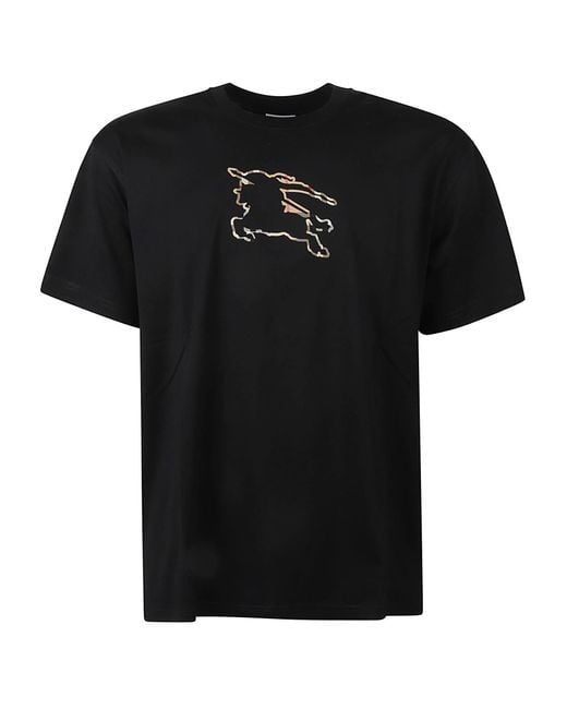 Burberry Black Padbury Graphic-print Cotton-jersey T-shirt for men