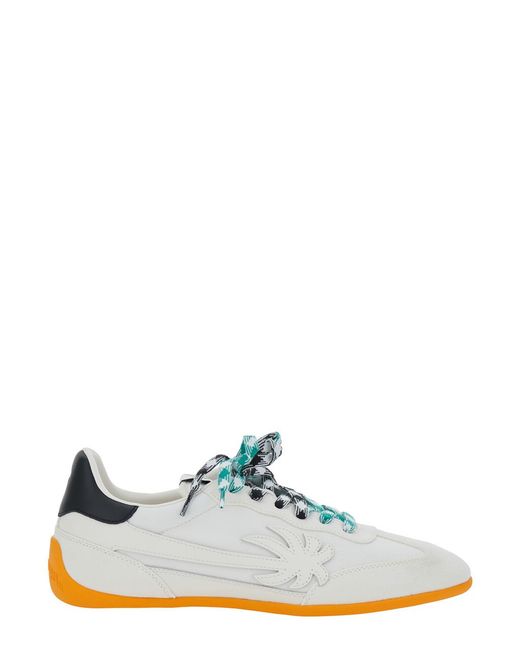 Palm Angels White Pa 5 Low Top Sneakers With Logo Patch On The Tongue And Contrasting Heel for men