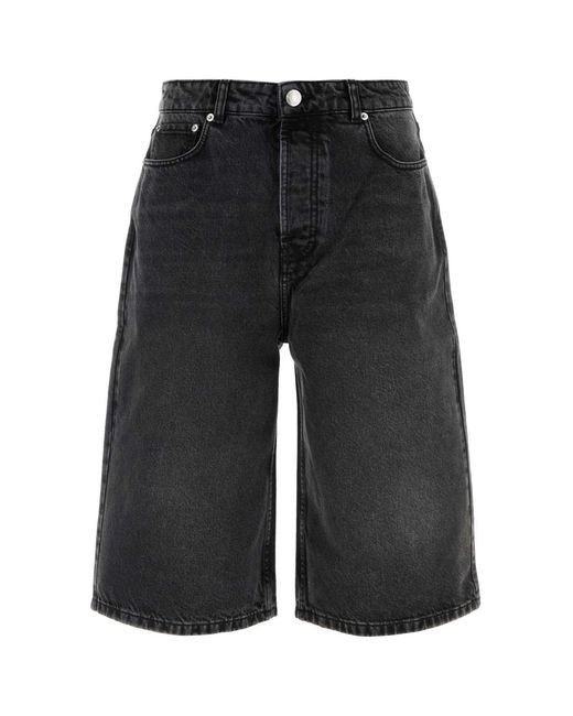 AMI Black Denim Bermuda Shorts for men