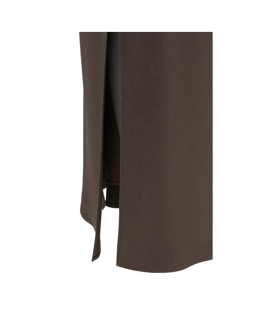 Brunello Cucinelli Brown Acetate Midi Skirt