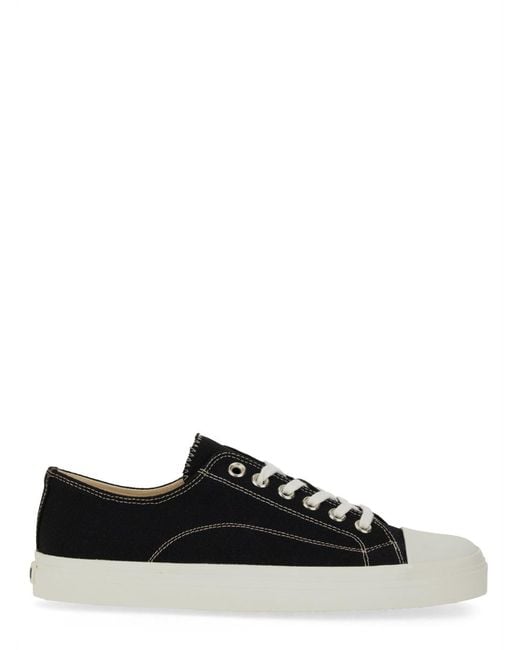 Moschino Black Leather Sneaker Edge Trainers for men