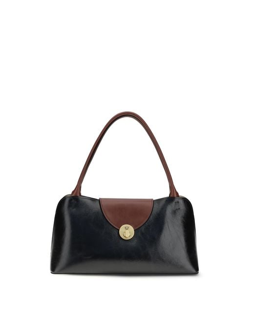 Versace Black Vivian Medium Shoulder Bag+Rosewood- '82 Calf Leather Bos Taurus
