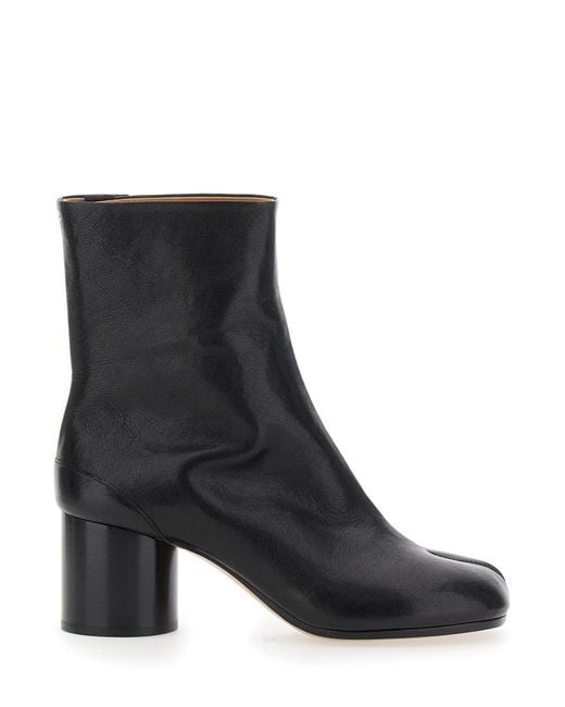Maison Margiela Black Boots Tabi Toe Leather Sheep