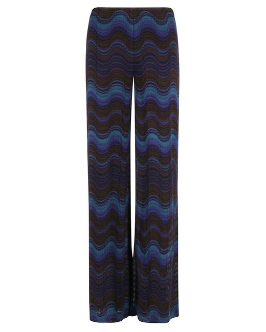 Missoni Women's Blue Fitted Pattern Pants
