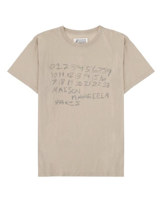 Maison Margiela White T-Shirt With Print Cotton T-Shirts