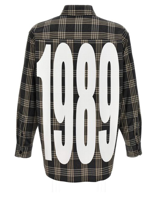 1989 STUDIO Black Logo Shirt Cotton Shirt, Blouse for men