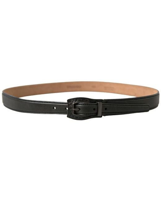Ermanno Scervino Black Leather Metal Buckle Cintura Belt for men