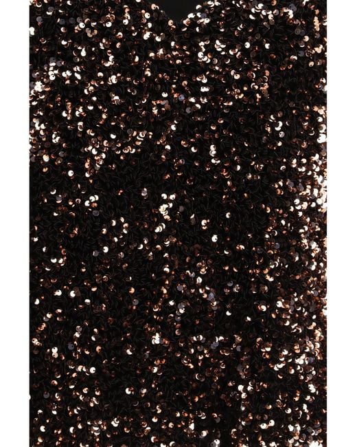 Ella Black Sequined Blouse Polyester Shirt