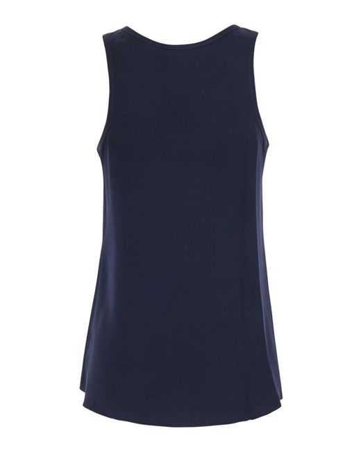 Max Mara Blue Sleeveless Top Pavido Silk Tops