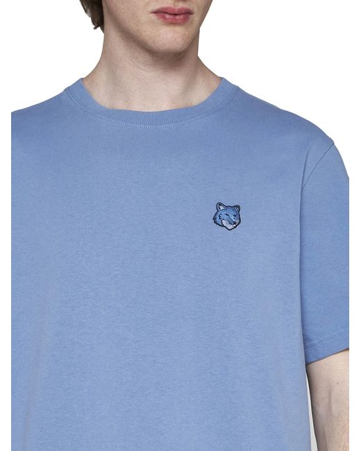 Maison Kitsuné Blue Fox Head Patch Cotton T-shirt for men