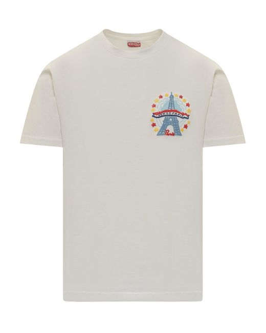 KENZO White 'drawn Varsity' T-shirt for men