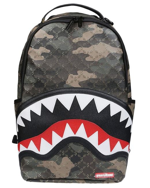 Sprayground Camo Branded Dlx Backpack in Gray