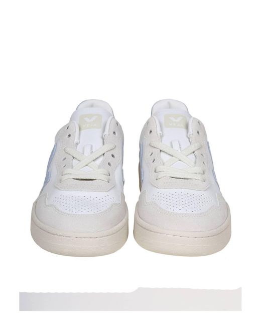 Veja White Leather And Suede Sneakers