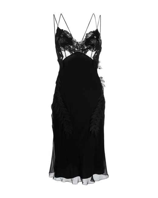Alberta Ferretti Dress Chiffon in Black | Lyst