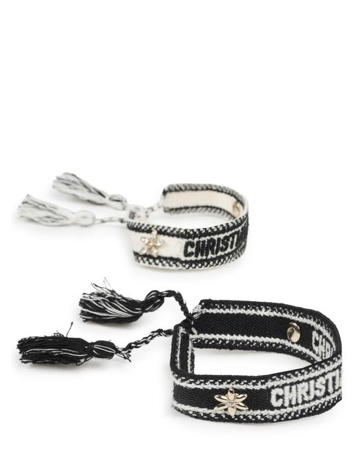 Dior Metallic Set Of Two Logo Bracelets Cotton