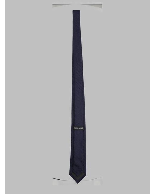 Giorgio Armani Blue Tie Silk Jacquard Ties & Bow for men