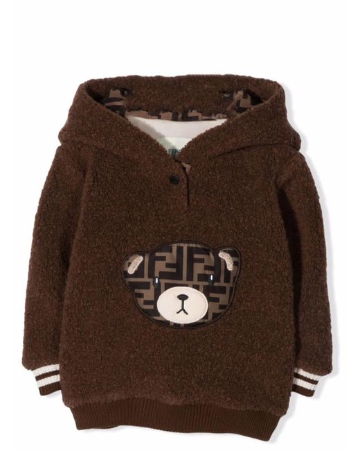 Fendi Sweatshirt With Ff Teddy Logo in Brown - Lyst