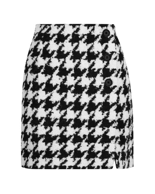 Nina Ricci Black Houndstooth Mini Skirt