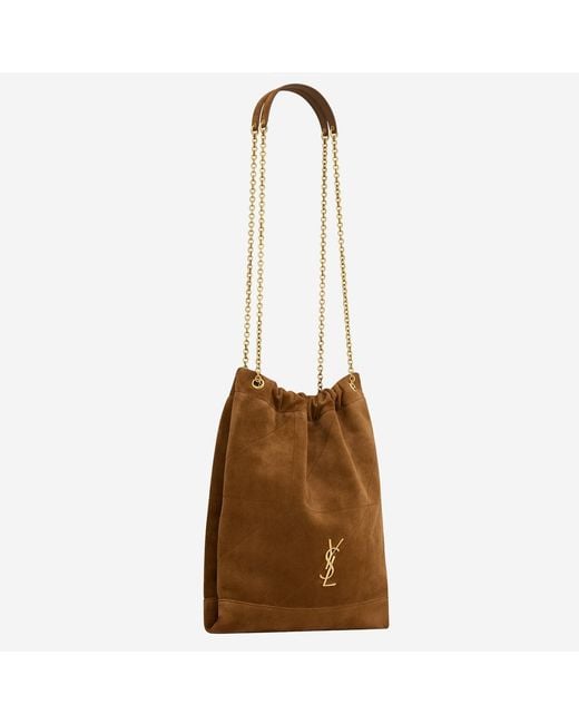 Saint Laurent Brown Jamie Suede Bag Leather Clutch