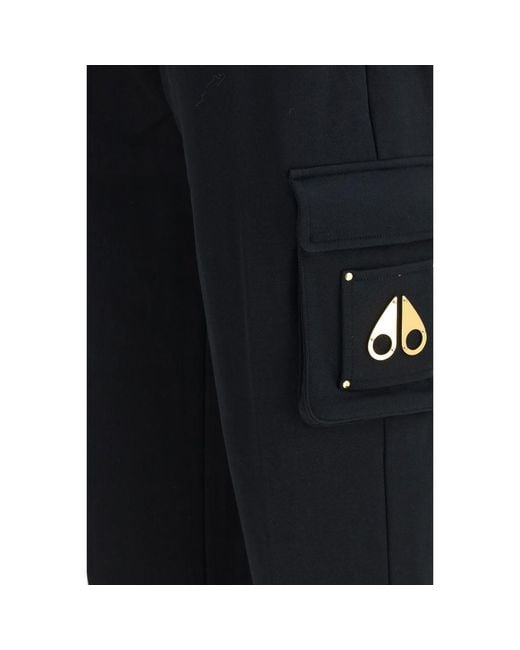 Moose Knuckles Black Cotton Casual Pants for men