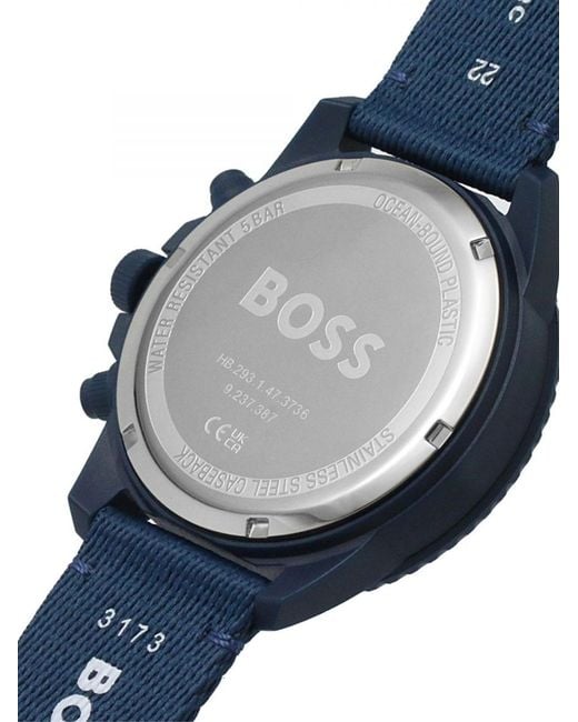 Boss Blue Admiral Ocean Solar Quartz Chronograph Watch Accessories Jewelry for men