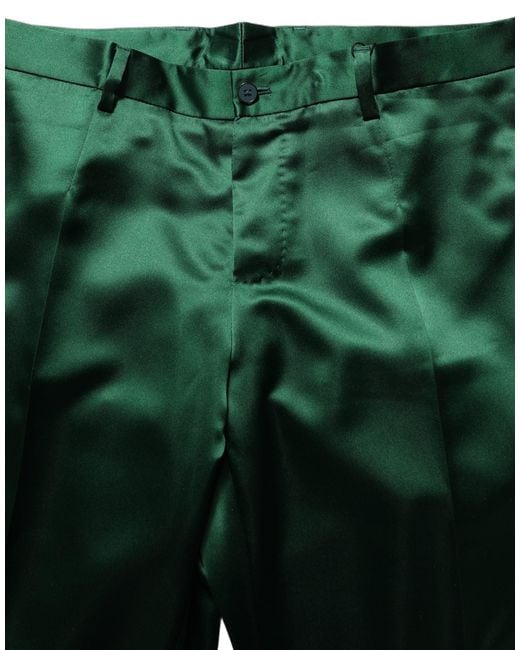 Dolce & Gabbana Green Tapered Leg Dress Trouser Pants Polyester for men
