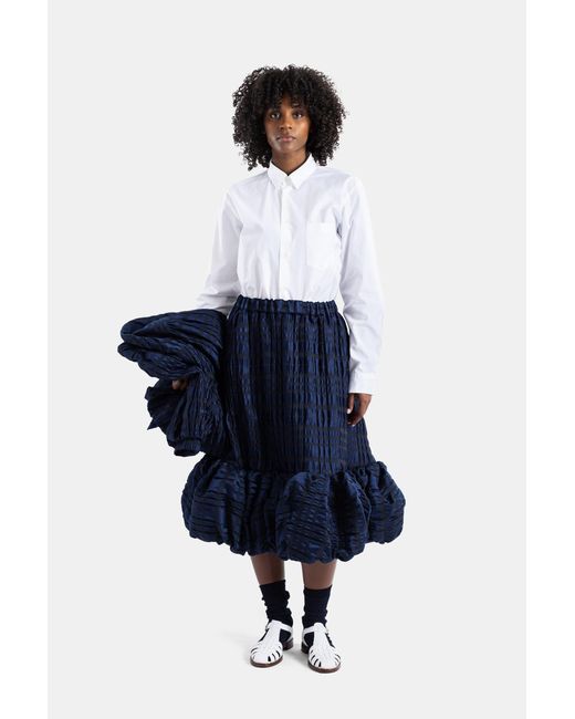 Noir Kei Ninomiya Blue Mid-Length Skirt With Volume