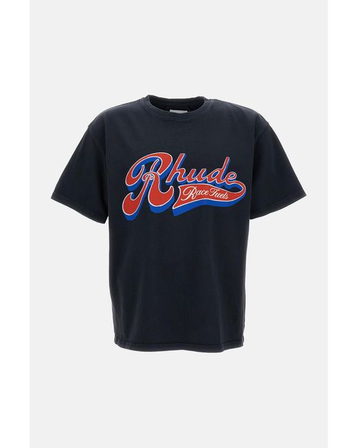Rhude Blue Pit Stop Tee for men