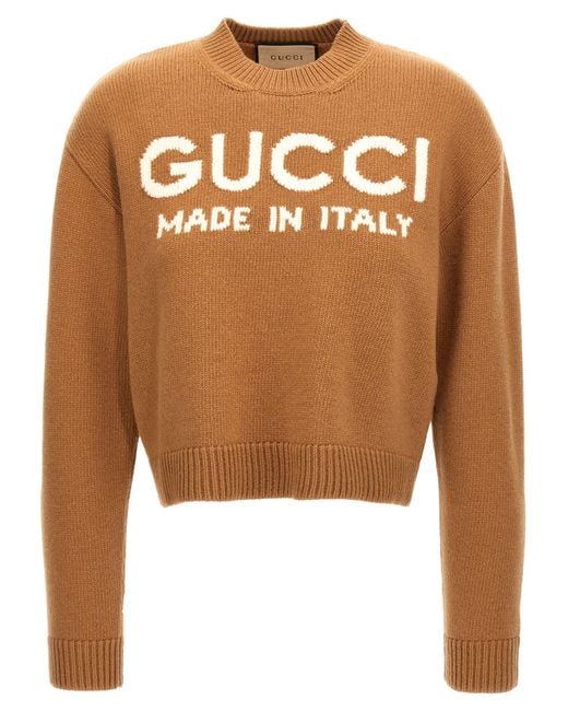 Gucci Brown Jacquard Logo Sweater
