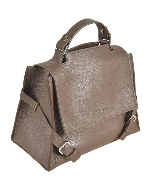 Orciani Brown Logo Flap Tote