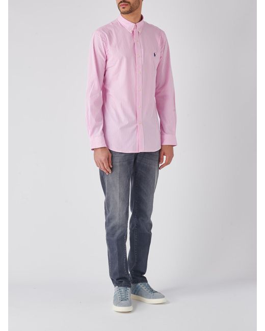 Polo Ralph Lauren Pink Long Sleeve Sport Shirt Shirt for men